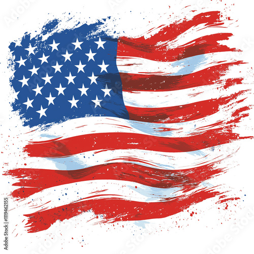 Stylized Artistic American Flag Illustration