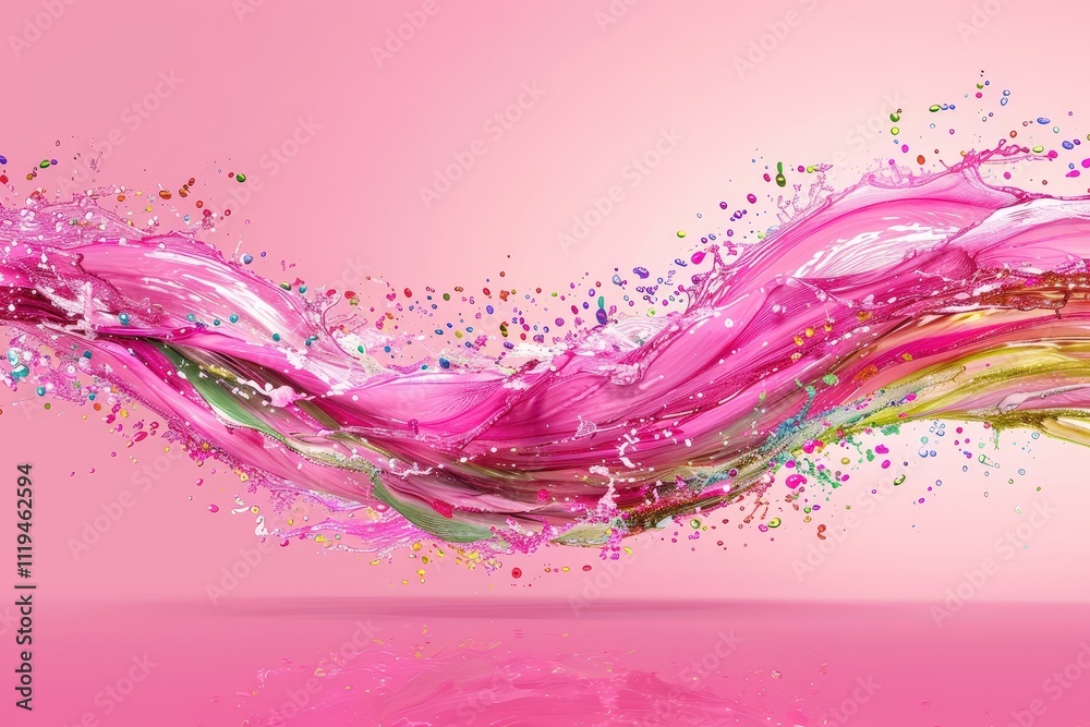 A pink wave with a splash of color A pink wave with a splash of color