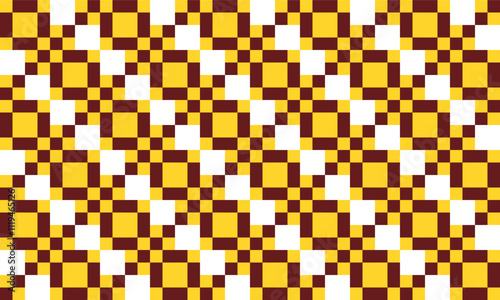 Two tone yellow and brown Checkerboard repeat pattern, replete image, design for fabric design printing