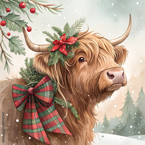 reindeer with christmas tree