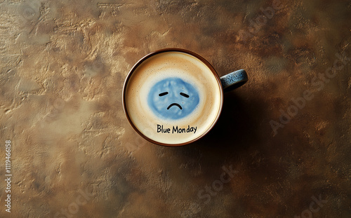 Blue Monday. Tazza di caffè. Giorno più triste dell'anno. photo