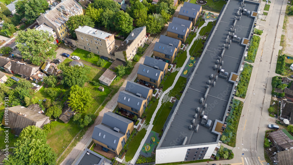 Aerial View of Modern Residential Complex with Greenery Aerial View of Modern Residential Complex with Greenery
