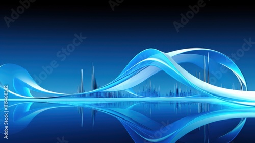 Abstract blue city Key Visual Background