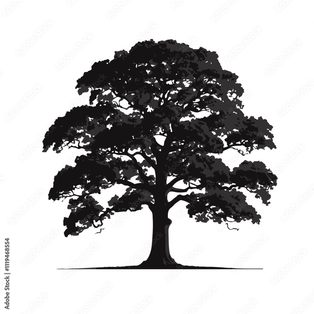 Fototapeta premium A tree silhouette isolated on white