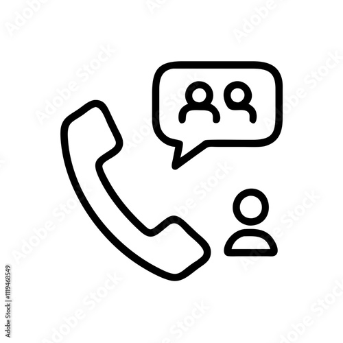 Conference Call Icon, Virtual Meeting, Communication, Video Call, Remote Collaboration