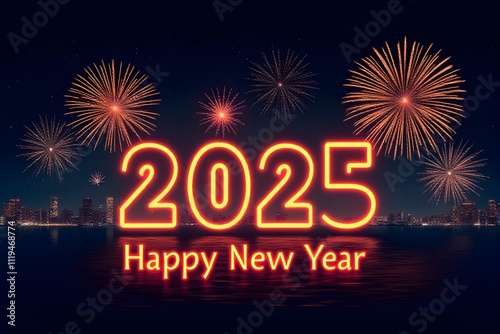 A city celebrating New Year 2025