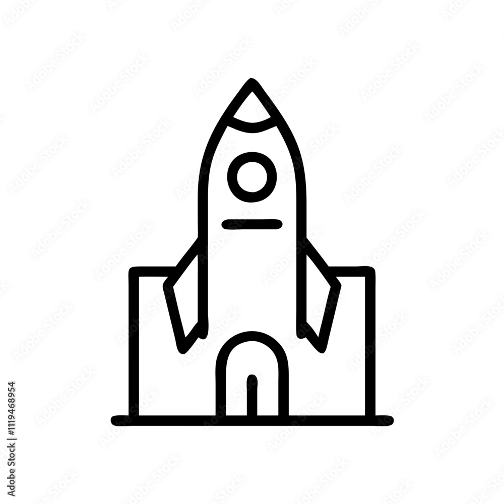 Startup Building Icon for Business Development, Company Growth, and Entrepreneurial Foundation