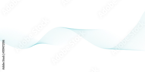 Abstract wave element for design. Digital frequency track equalizer. Stylized line art background. Vector illustration. Wave with lines created using blend tool.