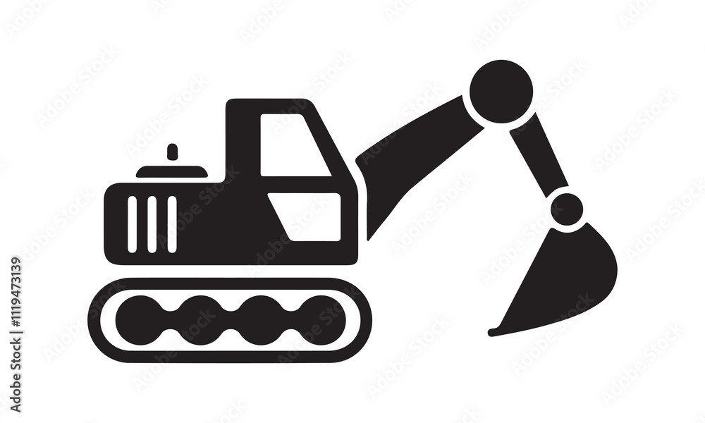 Excavator icon vector illustration -Cricut Isolated on white background Vector illustration for Cutting Machine,Typography Calligraphy , Silhouette Cameo, Hand drawn lettering phrase isolated on white Excavator icon vector illustration -Cricut Isolated on white background Vector illustration for Cutting Machine,Typography Calligraphy , Silhouette Cameo, Hand drawn lettering phrase isolated on white
