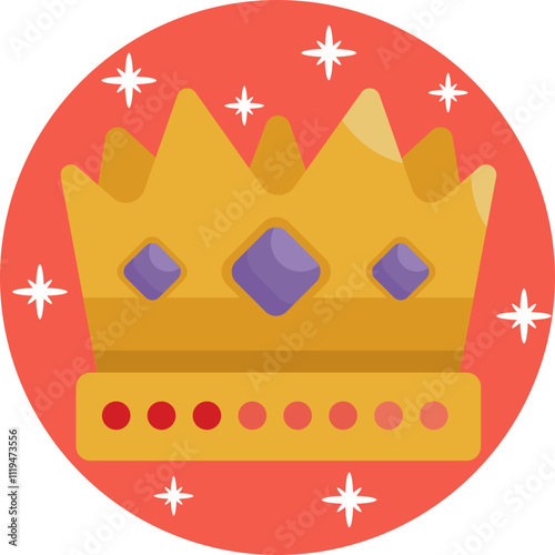 A shining crown adorned with sparkling jewels, symbolizing royalty and power.