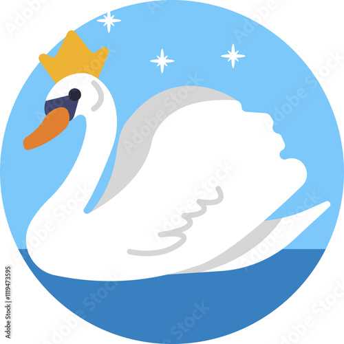 This elegant swan represents the theme of transformation in many fairy tales.