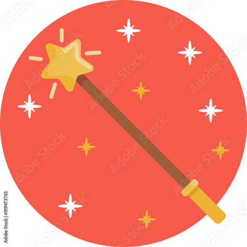 A sparkling wand with a star-shaped tip, glowing with a soft, magical light, as if it holds the power to grant wishes.