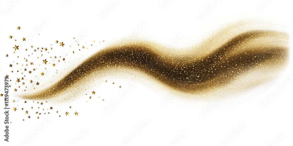 magic gold dust stars on white background magic gold dust stars on white background