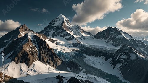 snow capped mountains