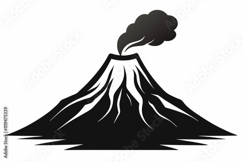 Volcano Silhouette Vector Artwork