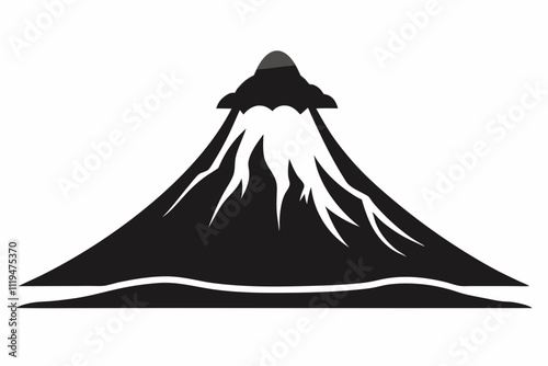 Volcano Silhouette Vector Artwork