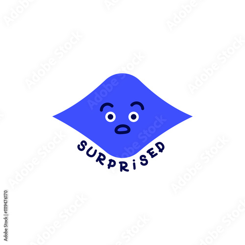 Vector illustration of abstract emotion. Minimal character symbol depicting an emotional state and text. Simple flat symbol for emotional intelligence design.