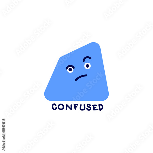Vector illustration of abstract emotion. Minimal character symbol depicting an emotional state and text. Simple flat symbol for emotional intelligence design.