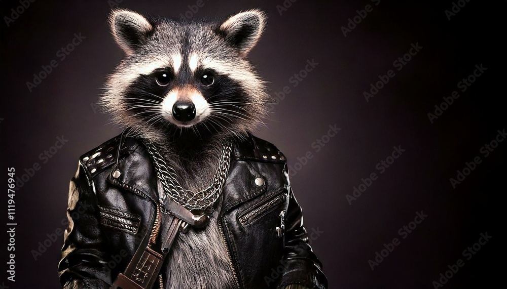 Funny raccoon in different outfits Funny raccoon in different outfits