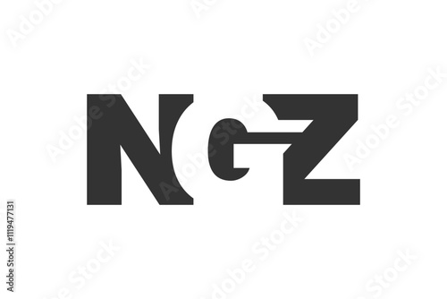 NGZ logo design. Initial letter N G Z bold font style for tech startups, consulting, corporate branding. Creative company name, headlines typography identity, trendy logotype.