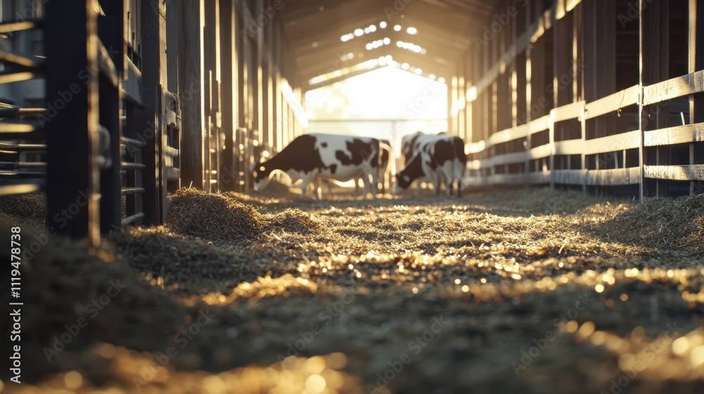 Fototapeta premium The Cows in the Barn