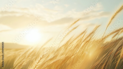 The Golden Wheat at Sunset