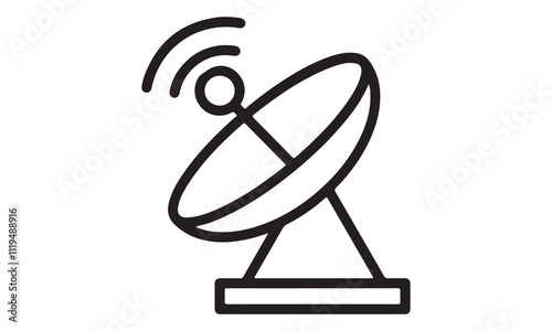 dish antenna silhouette vector-Cricut Isolated on white background Vector illustration for Cutting Machine,Typography Calligraphy , Silhouette Cameo, Hand drawn lettering phrase isolated on white back
