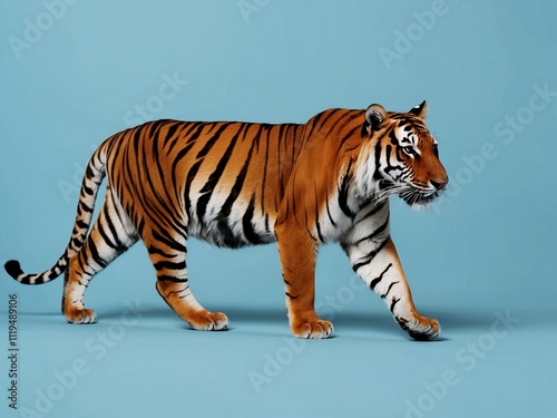 Tiger on a blank background