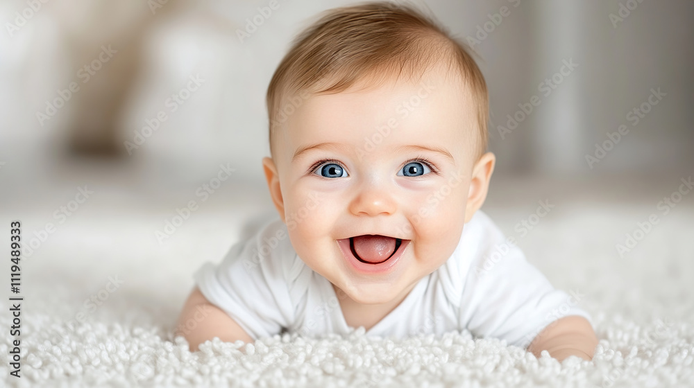 Playful Baby Portrait: A joyful moment as a smiling baby. Playful Baby Portrait: A joyful moment as a smiling baby.
