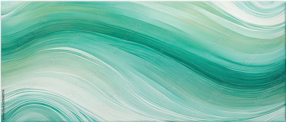 Swirling Abstract Green Waves with Textured Flow in Natural Fluid Motion Across Canvas Swirling Abstract Green Waves with Textured Flow in Natural Fluid Motion Across Canvas