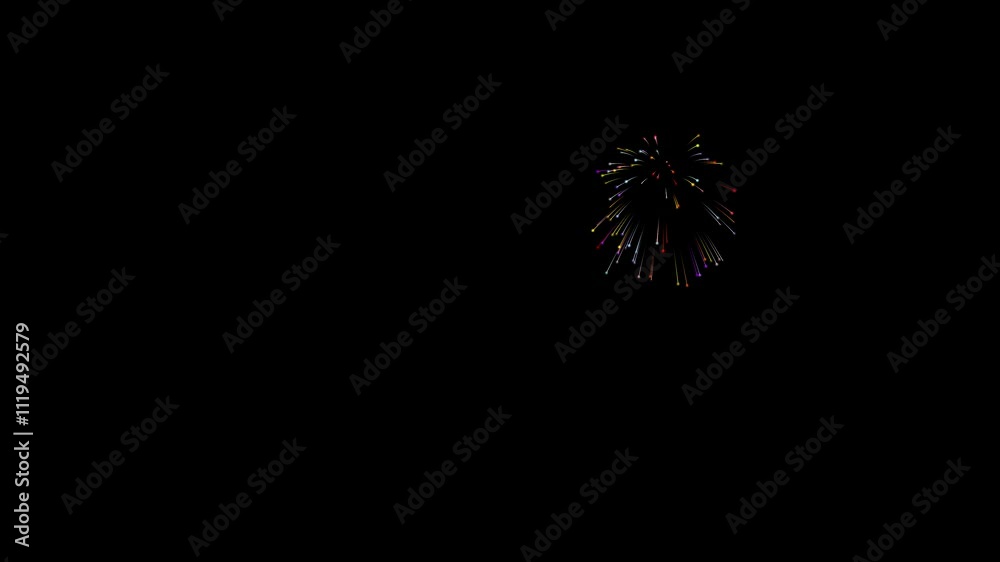 Fireworks display celebration 4k animation on the black background. Happy new year concept. Fireworks display celebration 4k animation on the black background. Happy new year concept.
