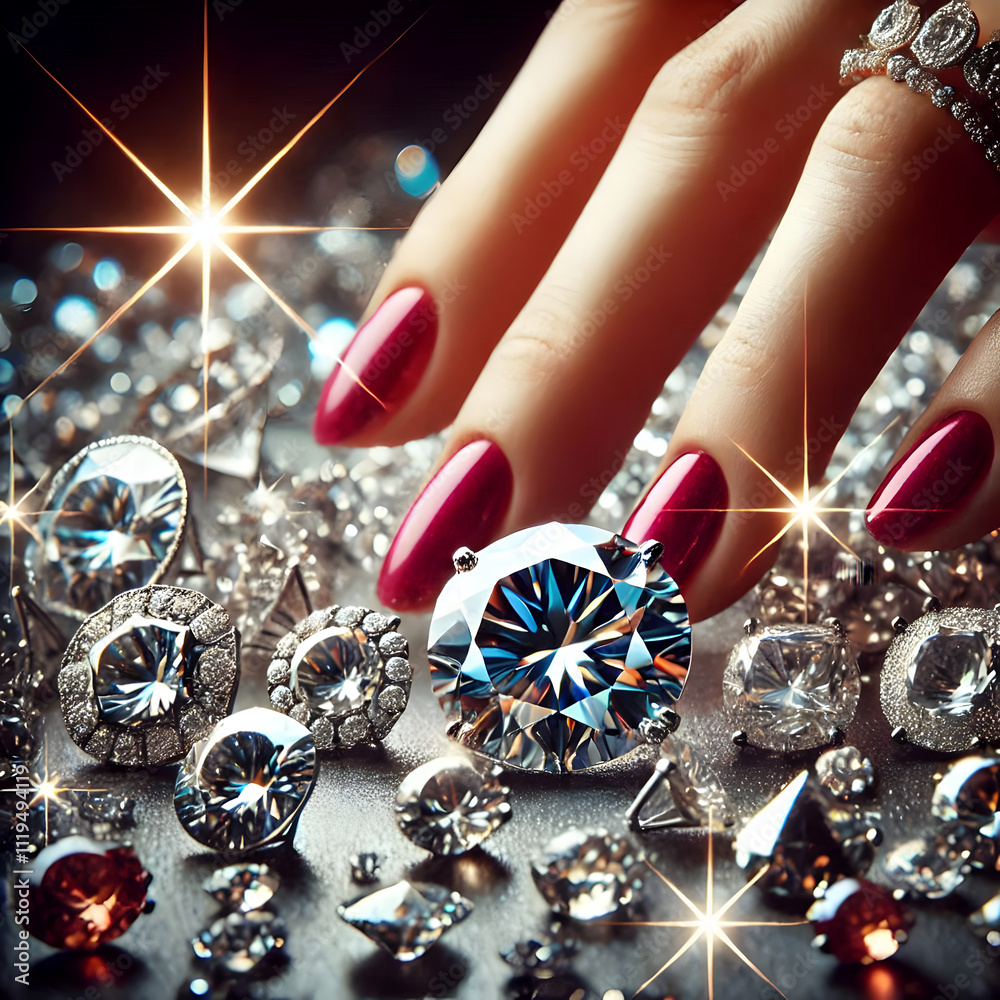 Fototapeta premium Juwelen und Diamanten. Reichtum besitzen, zeigen und vermehren.
