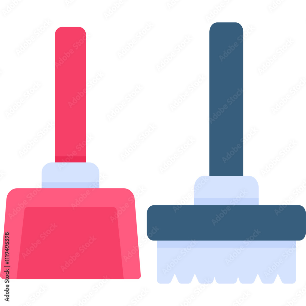 Broom and Dustpan Icon Broom and Dustpan Icon