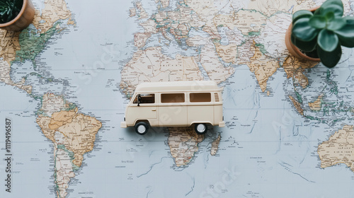 Mini Campervan on World Map...