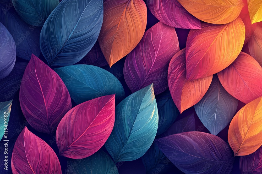 custom made wallpaper toronto digitalMinimalist vector art graphic design featuring a red- orange leaf