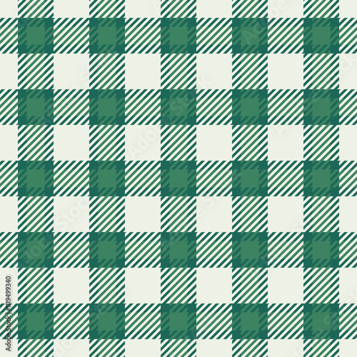 Skirt background texture seamless, good plaid tartan vector. Garment fabric check textile pattern in white and teal colors.