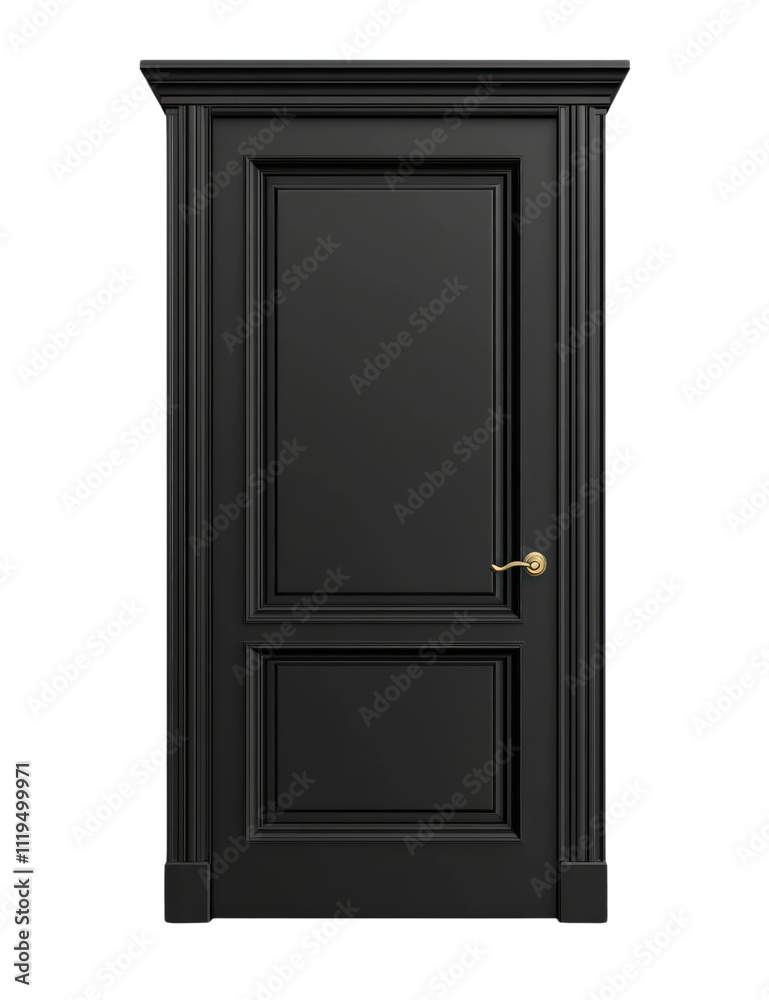 Black door. Isolated on transparent background Black door. Isolated on transparent background