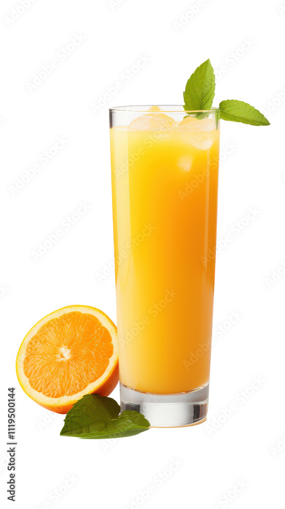 Glass of fresh orange juice isolated on transparent background Png Glass of fresh orange juice isolated on transparent background Png
