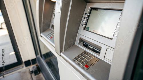 Automated teller machines in modern setting, showcasing technology and convenience