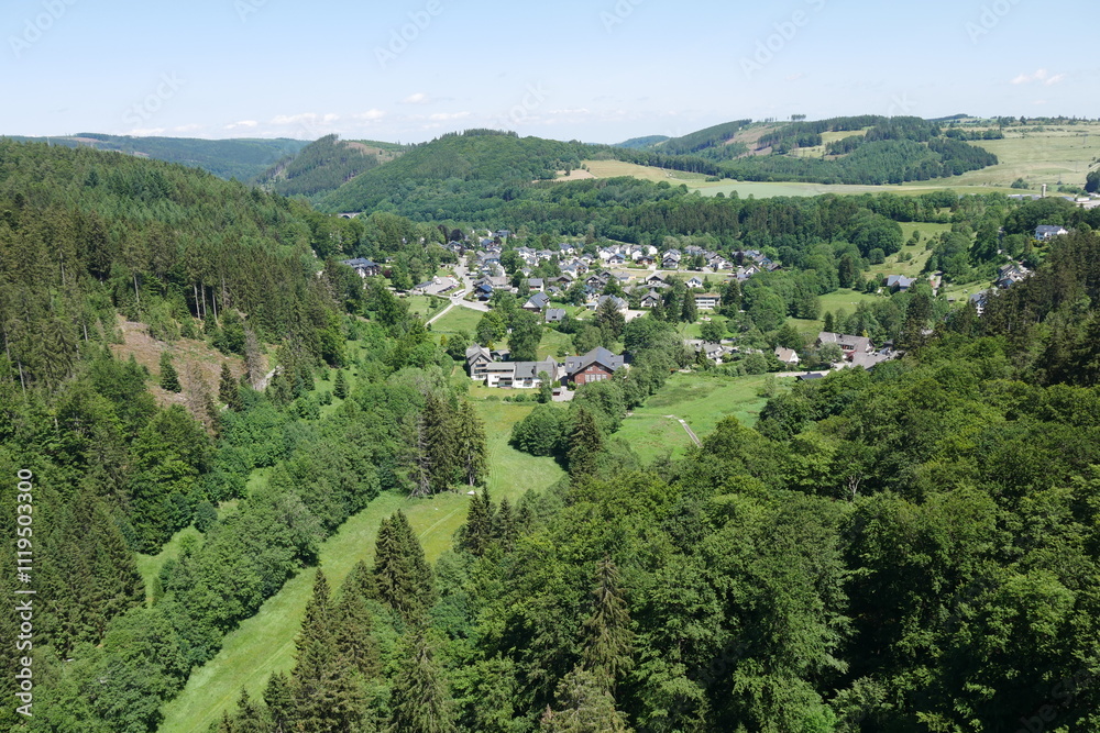 Blick auf Willingen im Upland im Rothaargebirge Blick auf Willingen im Upland im Rothaargebirge