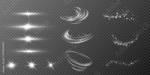 Light effects. Set of Christmas flares.