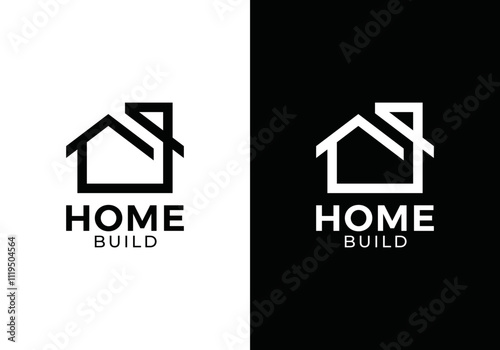 simple abstract black house logo design inspiration