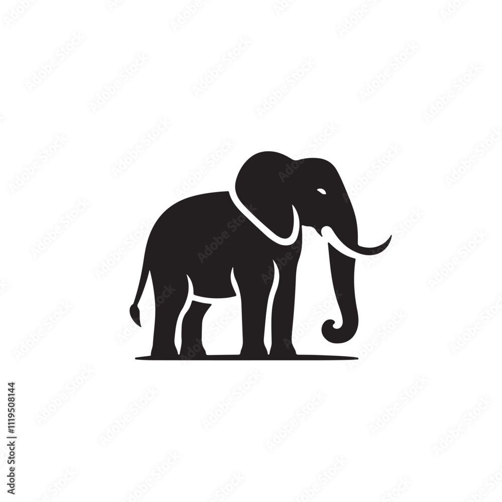 Creative simple Elephant silhouette vector Style with white background Creative simple Elephant silhouette vector Style with white background