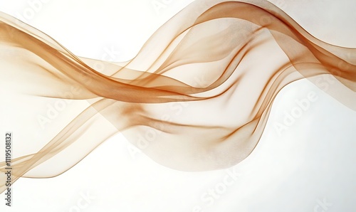 Abstract waves brown beige on white background Concept Abstract Art Waves Brown and Beige Colors White Background, Generative Ai