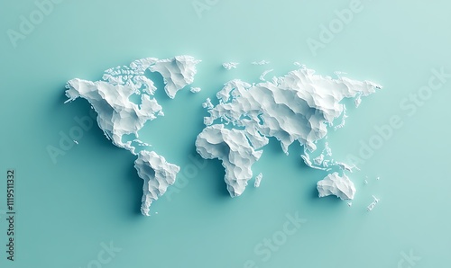 blue world map background, Generative Ai