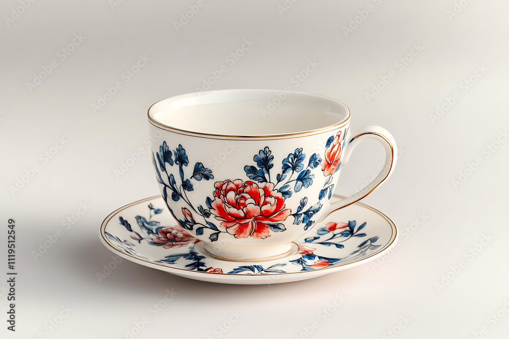 Floral Tea Cup and Saucer Set - Exquisite Design Floral Tea Cup and Saucer Set - Exquisite Design