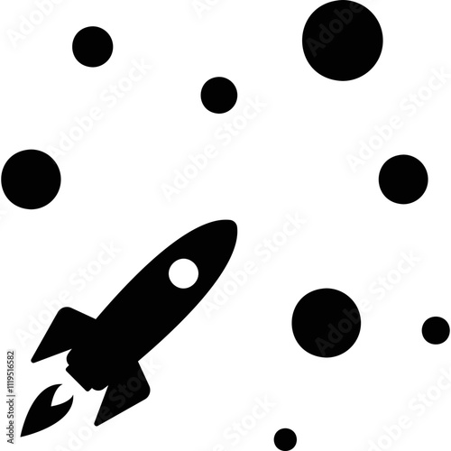 Simple vector icon space rocket