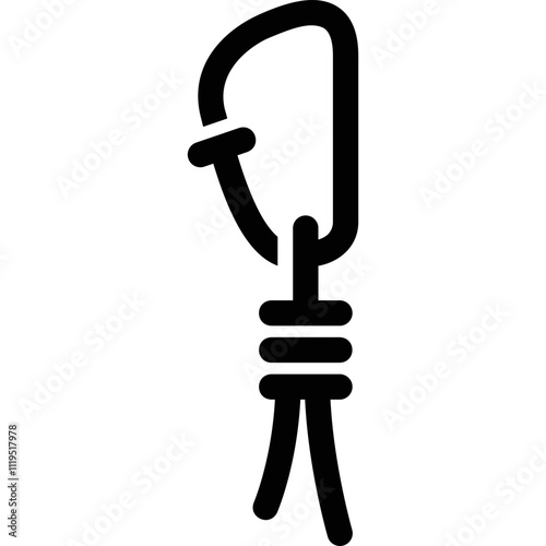 Simple vector icon carabiner with rope