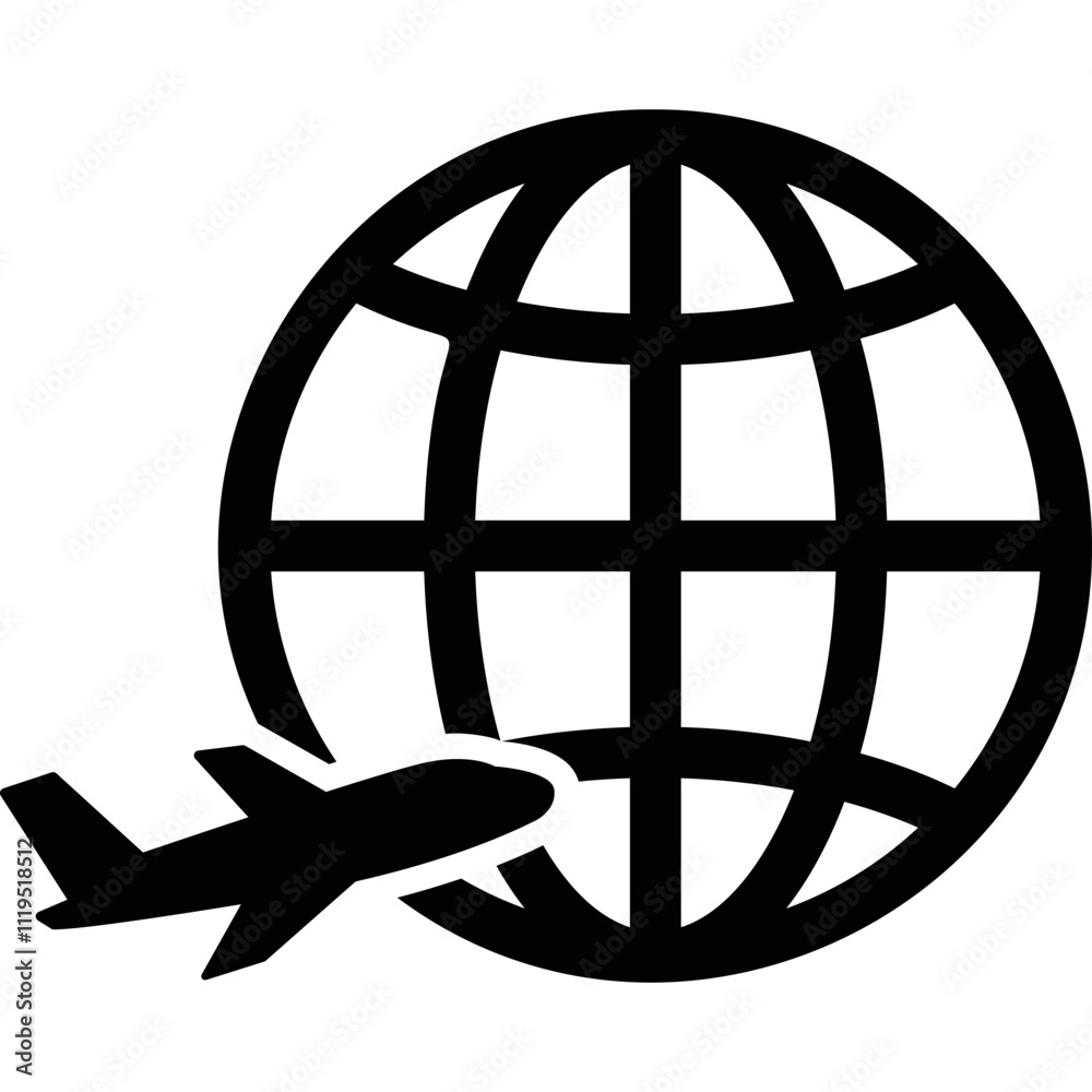 Simple vector icon international flight Simple vector icon international flight