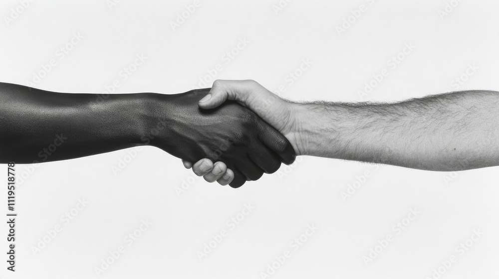 Crossed forearms of two individuals with distinct skin tones, signifying partnership and solidarity on a white backdrop. Crossed forearms of two individuals with distinct skin tones, signifying partnership and solidarity on a white backdrop.